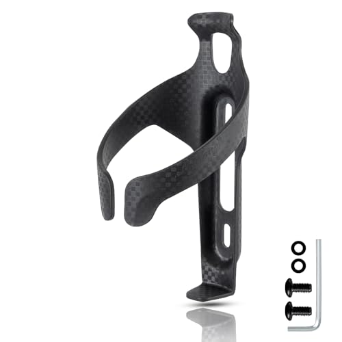 HUALONG aero Bike Water Bottle Holder Nylon Carbon Water Bottle Cages for Road Bikes Mountain Gravel e Bike Bicycle for 2.76-2.95 in Diameter Bottles, Black Matte