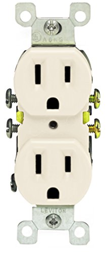 Leviton 15 Amp, 125 Volt, Duplex Receptacle, Residential Grade, Grounding, 10-Pack, 5320-IMP, Ivory