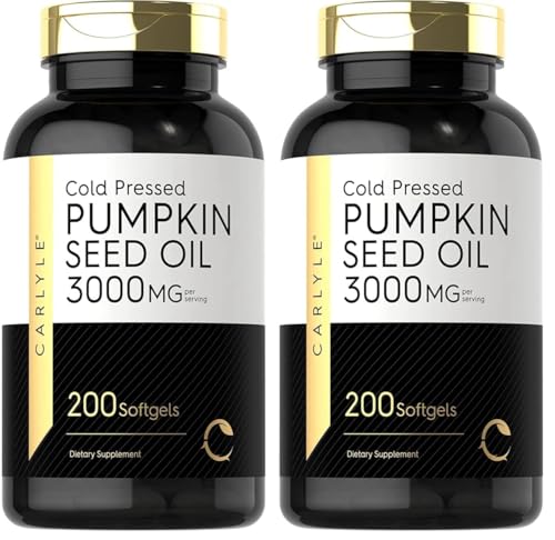 Carlyle Pumpkin Seed Oil | 3000mg | 200 Softgel Capsules | Non-GMO and Gluten Free Formula | Cold Pressed Dietary Supplement