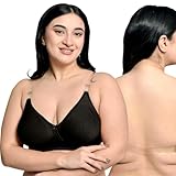 Inner Sense Organic Cotton and Bamboo Plus Size Bra for Women I Comfortable, Non Padded, Wire Free, Backless Bra for Women with Transparent Back and Removable Straps