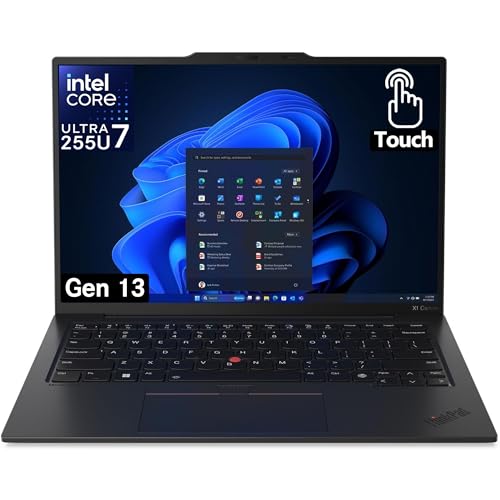 Lenovo Gen 13 ThinkPad X1 Carbon Touchscreen Laptop with Intel Ultra 7 265U Processor, 14" WUXGA 100% sRGB, 32GB DDR5 RAM, 1TB NVMe Performance SSD, FHD+ IR+ RGB Camera, and Windows 11 Pro