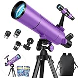 Dianfan Telescope for Kids & Adults, 80mm Aperture 500mm Astronomical Professional Telescope for Adults High Powered, Portable Travel Telescopes for Beginners with Tripod & Adapter, Stickers, Backpack