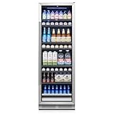 Beverage Refrigerator 24 inch -378 Cans Capacity Beverage Cooler, Upgraded Beverage Refrigerator Freestanding or Built-In, Drink Cooler for Soda, Water, Beer or Wine - For Kitchen, Bar or Office