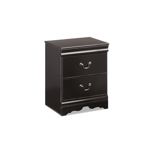 Signature Design by Ashley Huey Vineyard Traditional 2 Drawer Nightstand, 24.45" Tall, Black