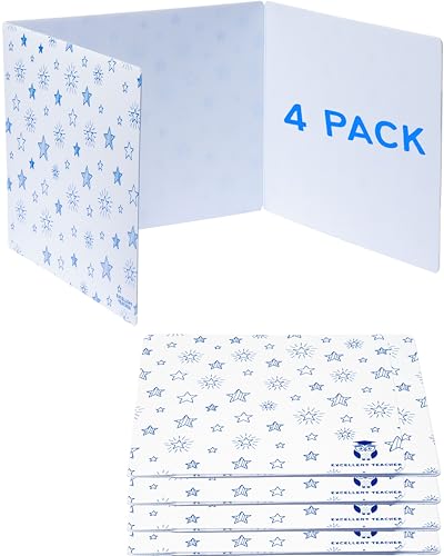 Plastic Privacy Folders for Students — Durable & Erasable Desk Privacy Panels, Easy-Store Privacy Shields, Testing Dividers for Classroom & Student Desks