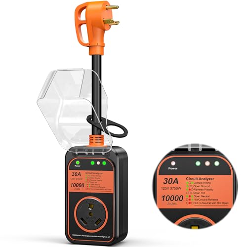 MILLIONHOME 2025 New Upgraded RV Surge Protector,Automatic Protection RV Power Surge Protectors Waterproof, RV Adapter Plug for Camper,Circuit Analyzer for Travel Trailers
