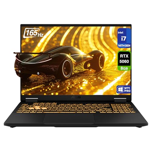 ASUS TUF F16 Gaming Laptop, Intel i7-14650HX, 64 GB DDR5 RAM, 4 TB PCIe SSD, 16'' FHD+ (1920x1200) 165Hz Display, Nvidia G-Force RTX 5060, RGB Backlit Keyboard, W11 Pro, Jaeger Grey