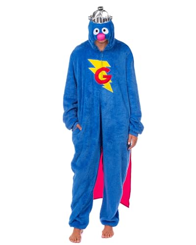 Sesame Street Character Union Suit Kigurumi Hooded One Piece Footless Fleece Pajama