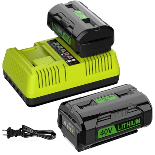 Replacement for Ryobi 40V Battery and Charger Compatible with Ryobi 40V Cordless Power Tools
