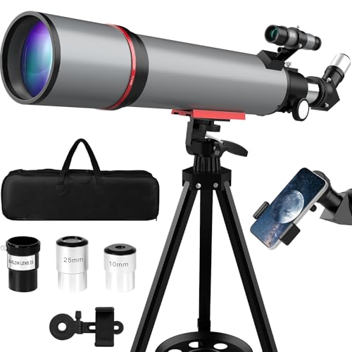 Telescope for Adults & Kids - 90mm Aperture 600mm Refractor High Powered Telescope for Beginners - Portable Astronomy Telescopes with Phone Adapter Tripod Carry Bag Gifts for Men