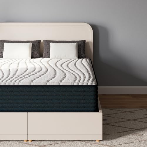 Signature Design by Ashley California King Size Palisades 14 Inch Firm Hybrid Mattress with Quick Response Gel Memory Foam, Fiberglass Free, Mattress in A Box