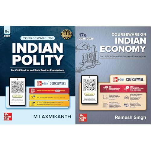 UPSC Courseware 2025-26 Combo: Indian Polity, 8e by M Laxmikanth + Indian Economy, 17e by Ramesh Singh | UPSC CSE Prelims & Mains | Previous Years' Question Papers(PYQs)