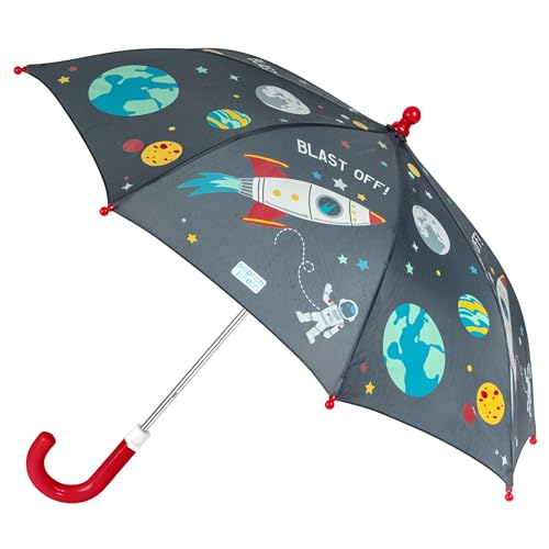 Stephen Joseph Kids' Color Changing Wet Dry Umbrella, Water reacting, Pinch Free Umbrellas for Rain Children's Umbrella, BUTTERFLY, 23"X29