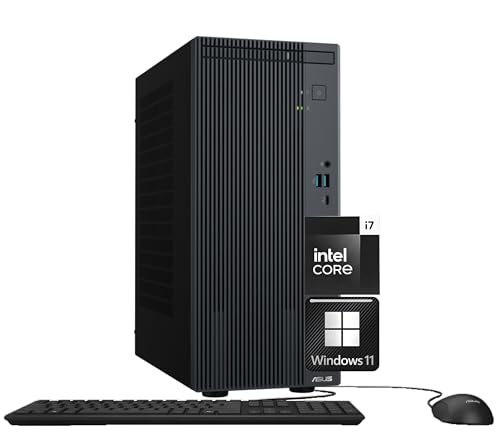ASUS V500 Home & Business Desktop Computer Intel Core i7 (24 MB Cache, Up to 4.9GHz), 16GB RAM, 1TB PCIe SSD, WiFi 6, Display Port, HDMI, Keyboard & Mouse, 2-Monitor Support 4K, Windows 11