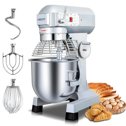 BOSBAK Commercial Mixer 20 Quart, 1100W Commercial Planetary Stand Mixer, Heavy-Duty Bread Mixer for Large Batches Up to 16.5 lbs of Dough with 3 Types of Mixing Tools (Basic)