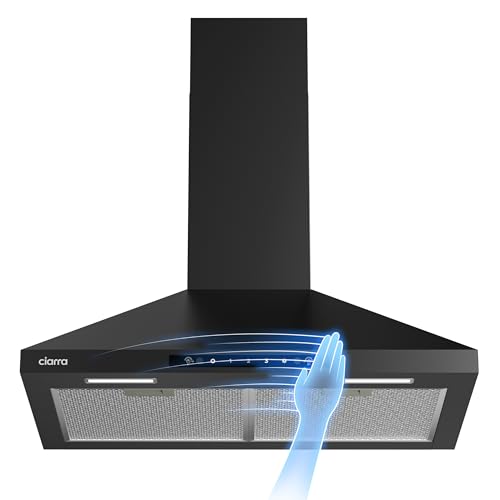 CIARRA 30 Inch Wall Mount Range Hood, 650CFM Ductless Ducted Kitchen Vent Hood, Touch & Gesture Control, 3 Speed, 2 Level LED Lights & 5-Layer Aluminum Filters