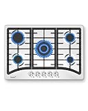 Ranein 30-Inch Gas Cooktop 5 Burners Built-in Gas Stove 304 Stainless Steel Panel Cooking Stove Compatible with NG&LPG for Apartment and Indoor