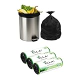 ELLA Garbage Bags 24 x 32 Inches Large Size 45 Bags 3 Rolls Black Color Leak Proof Dustbin Covers for Home Kitchen Bathroom Office and Daily Waste Disposal Use With Check Duster Cloth Free