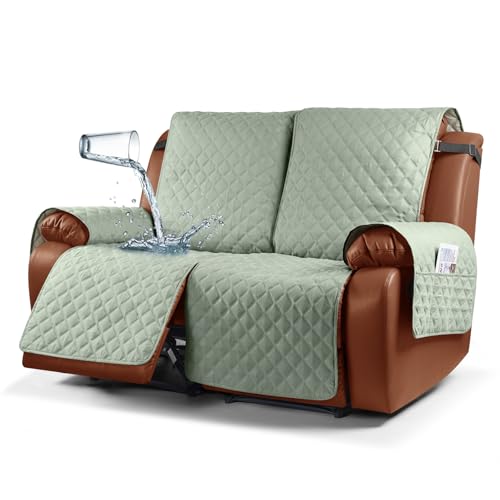 Ruaozz Waterproof Recliner Sofa Cover 1-Piece Couch Covers for Reclining Couches Reclining Sofa Cover Washable Furniture Protector with Elastic Straps Pocket for Kids, Pets
