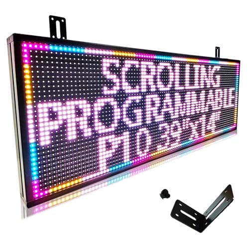 DSVALUELD Programmable Scrolling Led Sign Outdoor Waterproof, Highlight Full Color Digital Banner Display WIFI Control for Business Store Advertising