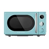 Vintage Retro Microwave Oven 0.7 cu ft, 700W Compact Blue Countertop Kitchen Appliance, Perfect for Small Spaces, Stylish Design, OEM Genuine Parts