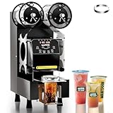 WantJoin Cup Sealing Machine - Full Automatic Cup Sealer Machine 500-600 Cups/H with Electric Digital Control LCD Panel, Suit for 90/95mm Cups, PP/PET Sealing Film, for Bubble Milk Tea Coffee