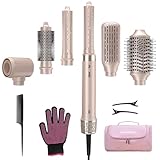 Mythsight StyleVibe 6-in-1 Air Styler, Hair Dryer & Blow Dryer Brush with Travel Case - Auto Wrap Curls (L/R), Fast Drying, Thermal Round Brush for Smooth Blowouts & Frizz-Free Volume, No Heat Damage