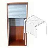 Small Roll Up Cabinet Folding Door，Appliance Garage Storage Cabinets Sliding Doors System, Pull up and Down to Open Tambour Door Kit(24x37inch/61x94cm)