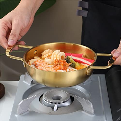 DFWZMQTG Stainless Steel Seafood Pot Golden Thickened Single Small Hot Noodle Ear Home Appliance