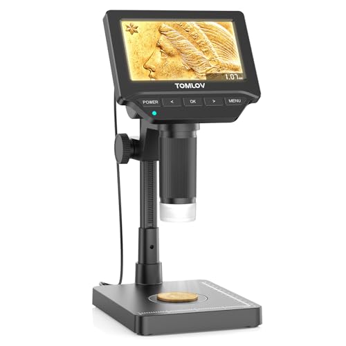 TOMLOV Coin Microscope with Weighing Scale, Digital Microscope with Screen, Error Coin Magnifier with Lights