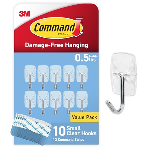 Command Small Clear Wire Toggle Hooks