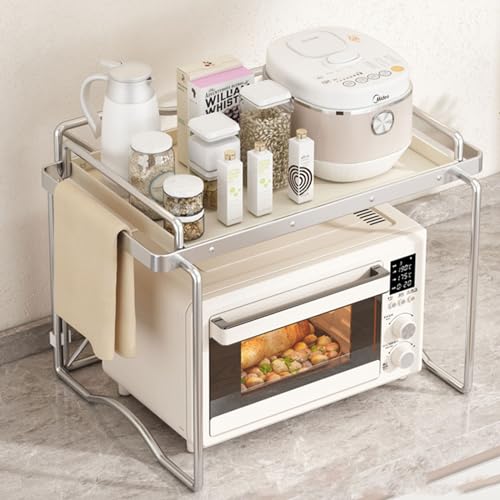 POLGDW 3 Tier Microwave Shelf Stand Removable Appliance Storage Rack Kitchen Countertop nizer Desktop Storage Solution for Kitchen Office and Small Spaces