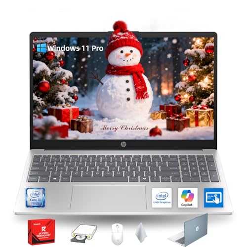 HP 2025 Business Touchscreen Laptop Computer, 15.6" FHD Touch Display, Intel Core i3‑N305 (8-Core), 32GB RAM, 1TB SSD, Wi‑Fi 6, Bluetooth, Win 11 Pro, Copilot AI, Long Battery Life, w/Redragon Kit