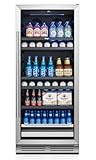 Yeego Beverage Refrigerator & Drink Fridge - 24 inch 238 Cans Beer Cooler with Glass Door, 34-54℉ Built-in or Freestanding Refrigerator with Door Lock, For Drink Soda Wine and Kitchen, Bar or Office