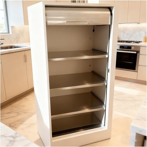 SOBS Customisable Tambour Sliding Door Cabinet, Small Roll Up Folding Doors for Kitchen Entertainment Center Campervan Appliance Garage, Retractable Closet Doors(40.6x76.2cm/16x30in)