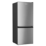 Upstreman 7.1 Cu.Ft Refrigerator with Bottom Freezer, Apartment Fridge with Freezer, Energy-efficient, Large Capacity, Adjustable Thermostat, Refrigerator for Apartment, Kitchen, Dorm,Silver(BM71)