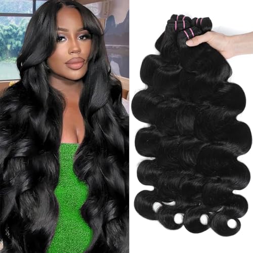 16A Raw Body Wave Bundles Human Hair Bundles 20 22 24 26 Inch Indian Virgin Human Hair 4 Bundles No Tangle Shedding,Triple Lifespan Virgin Hair Extensions