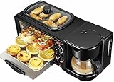 Breakfast Station 3-in-1, Versatile Kitchen Appliance with Coffee Maker, Non-Stick Griddle & Toaster Oven - for Small Spaces and Kitchenettes