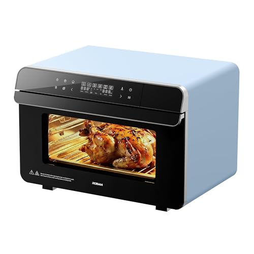 ROBAM Toaster Air Fryer Combi Oven, Countertop Steam Oven 20-in-1 with Convection Steam Roast & Bake, Multi-Stage Cooking, Self-Clean, 7 Modes, 30 Built-In Recipes, for Kitchen Pizza Baking (Blue)