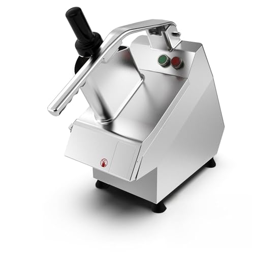 LEEVOT Commercial Vegetable Chopper with 6 blades, Electric Food Processor for Slicing Dicing Shredding, Professional Cheese Grater, 550W Veggie Cutter for Restaurant, Hotel School, Cafeteria, Buffet