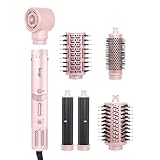 L'ANGE HAIR TurboStyle All-in-One Air Styling & Drying System | 5-in-1 Attachments with Auto-Wrap Curlers & Volumizing Brush | Fast-Drying Brushless Motor Dryer | Dual Voltage | All Hair Types (Blush)