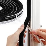URBANMONK 10 Meter Weather Stripping Door Seal Strip | Self Adhesive Weather Strip Sound proofing for Windows | Window Sealing Strips for Gap | soundproof Door Seal (Black)