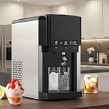 MOMOKOVA 3 in 1 Water Dispenser with Ice Maker, Countertop Bullet Ice Machine with Crushed Ice, Water Cooler, 44Lbs/24H, 12 Ice Cube/6Min, Self-Cleaning, 4Lbs Ice Storage, Home/Kitchen/Party/RV