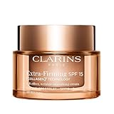 Clarins NEW Extra-Firming Day Moisturizer SPF 15 | Firming Anti Aging Face Cream | Contains Collagen Polypeptide & Niacinamide | UVA/UVB Protection | All Skin Types | 1.7 Ounces