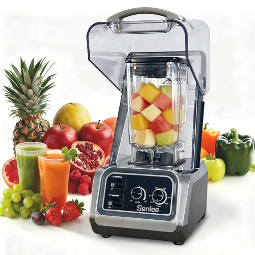 Commercial Blender for Smoothies 2200W With Quiet Shield,80oz BPA-Free Pitcher for Shakes,Self-Cleaning & Ice Crush Pro,6-leaf Stainless Steel Blade,Smoothie & Shake Maker for Restaurants, Kitchens