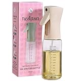 Nestasia Glass Oil Sprayer Bottle for Kitchen (220ml) - 100% Food-Safe Vinegar & Olive Oil Spray Bottle for Healthy Cooking, Salad Dressing, Air Fryer, BBQ & Grilling (Beige)