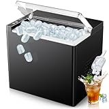ORFLROA Ice Makers Countertop, 9 Ice Cubes in 6 Mins Portable Ice Maker, 2 Sizes of Bullet Ice (S/L) Small Ice Machine for Home Kitchen Camping (Sable)