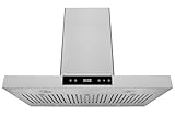 Hauslane 30" Island Range Hood 800 CFM Convertible Stainless Steel Kitchen Vent Hood with, Power Control Technology, Remote & Dual Control Panels, Auto Shut-Off, LED Lights, 10.5-ft Ceiling Adaptable