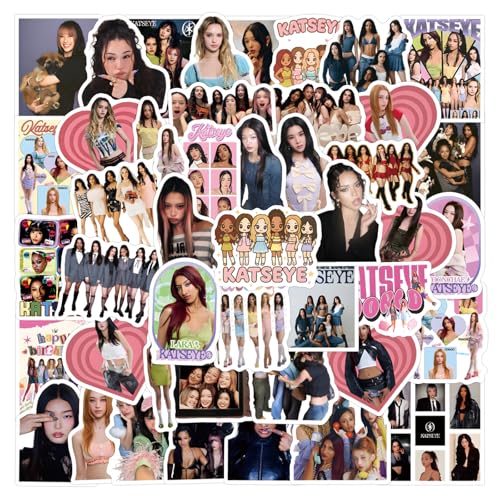 60pcs Idol Katseye Stickers for Teens, Sticker for Water Bottle,Laptop,Waterproof Vinyl Decals for Teen Adult Party Supply Favor Decor (D)