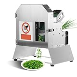 200W Commercial Electric Vegetable Slicer & Chopper, Automatic Conveyor Belt Cutter, 0.1–35mm Adjustable Thickness, for Scallion, Cucumber, Green Bean, Commercial Kitchen 110V